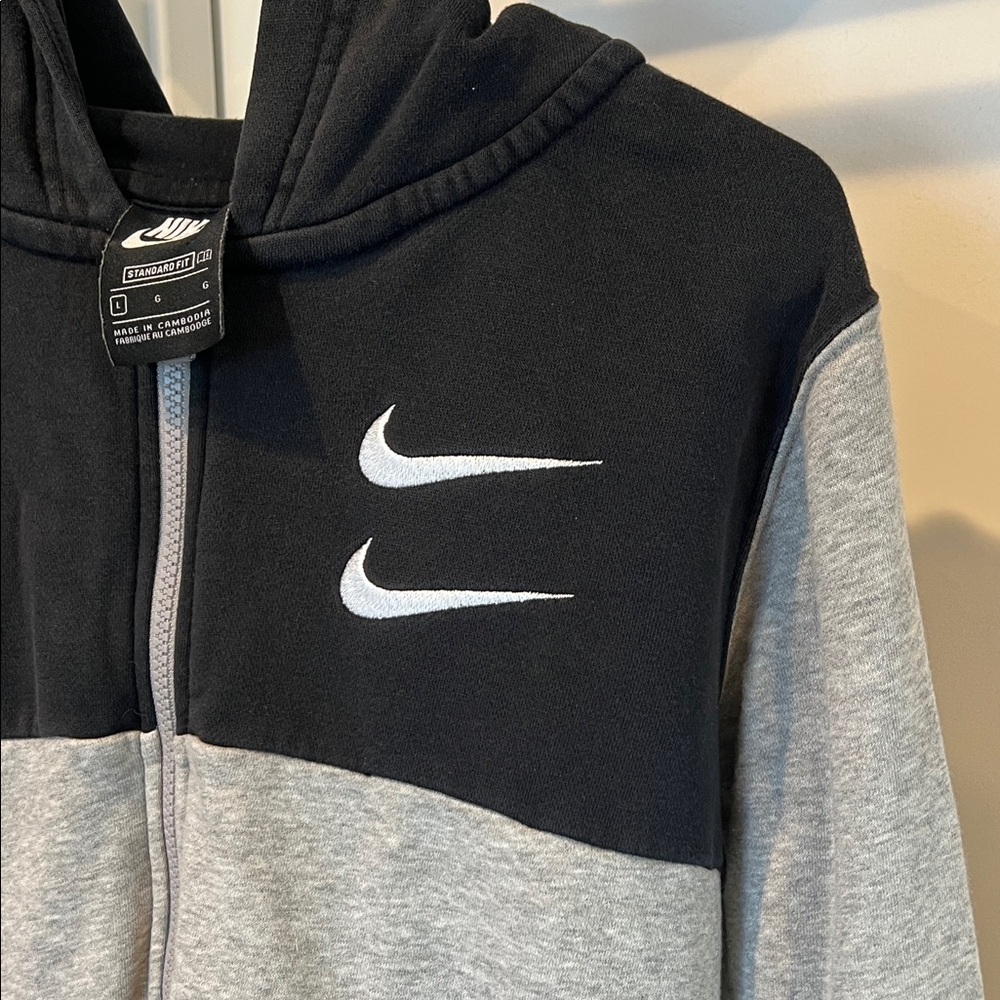 Nike Kids Black and Gray Full-Zip Hoodie - Picture 3 of 14